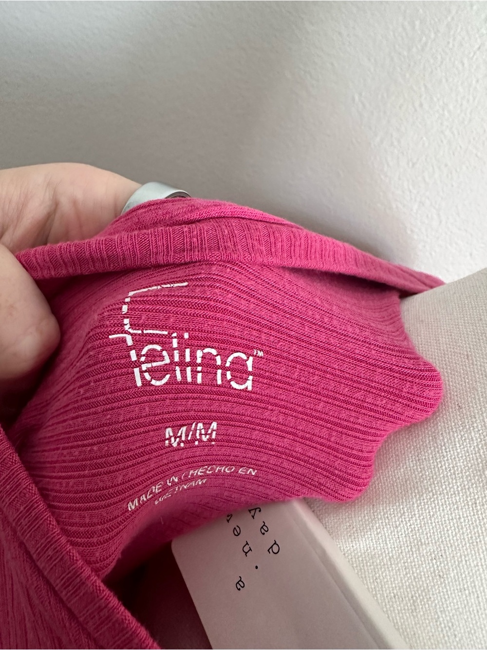 Felina Hot Pink Ribbed Scoop Neck Tunic - Picture 4 of 4